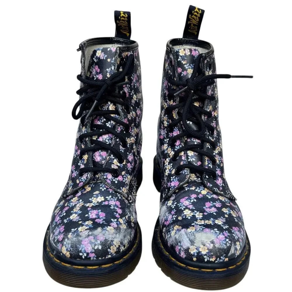 Dr. Marten 1460 Boot Floral Women’s Size 6 Color- Black - Mini Tydee